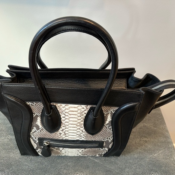 Eileen Kramer Leather and Python Handbag Purse, NWOT - Picture 2 of 14